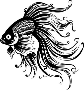 recommend clip art: Betta Fish - Minimalist and Flat Logo - Vector illustration