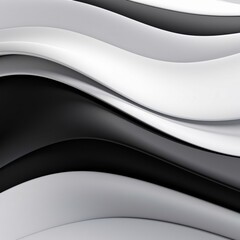 abstract background with black and white curved lines, 3d illustration