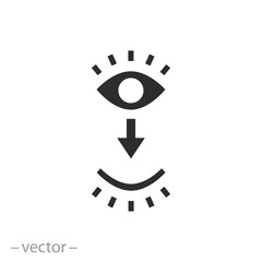 human open and closed eye icon, close his eye, flat symbol - vector illustration