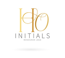 HO Typography Initial Letter Brand Logo, HO brand logo, HO monogram wedding logo, abstract logo design
