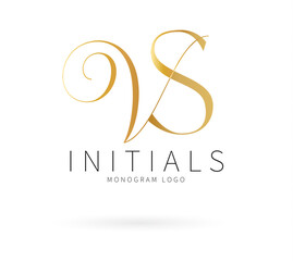 Fototapeta premium VS Typography Initial Letter Brand Logo, VS brand logo, VS monogram Wedding logo, abstract logo design 