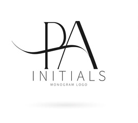 PA Typography Initial Letter Brand Logo, PA brand logo, PA monogram Wedding logo, abstract logo design	