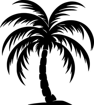 recommend clip art: Palm - Black and White Isolated Icon - Vector illustration