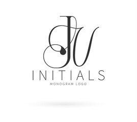JV Typography Initial Letter Brand Logo, JV brand logo, JV monogram wedding logo