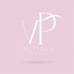 VP Typography Initial Letter Brand Logo, VP brand logo, VP monogram Wedding logo, abstract logo design	