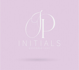 IP Typography Initial Letter Brand Logo, IP brand logo, IP monogram wedding logo, abstract logo design
