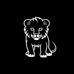 Fototapeta premium Lion Baby | Minimalist and Simple Silhouette - Vector illustration