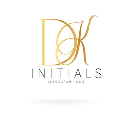 DK Typography Initial Letter Brand Logo, DK brand logo, DK monogram Wedding logo, abstract logo design	