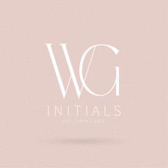 WG Typography Initial Letter Brand Logo, WG brand logo, WG monogram Wedding logo, abstract logo design	