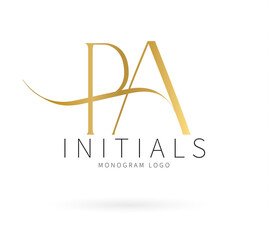 PA Typography Initial Letter Brand Logo, PA brand logo, PA monogram wedding logo, abstract logo design