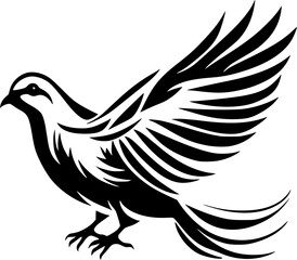 Fototapeta na wymiar Dove | Black and White Vector illustration