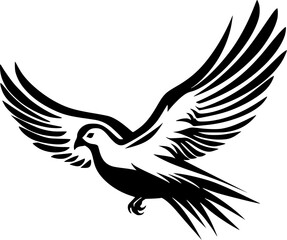 Fototapeta na wymiar Pigeon - Black and White Isolated Icon - Vector illustration