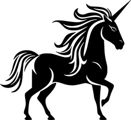 Unicorn | Black and White Vector illustration