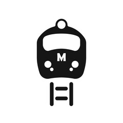 Metro vector icon. Subway Underground train vector. Train in subway tunnel logo. Train. Black vector train icon. Public rail transport symbol. Vector illustration.