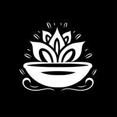 Lotus Flower - Minimalist and Flat Logo - Vector illustration - obrazy, fototapety, plakaty