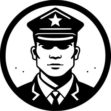 recommend clip art: Army - Black and White Isolated Icon - Vector illustration