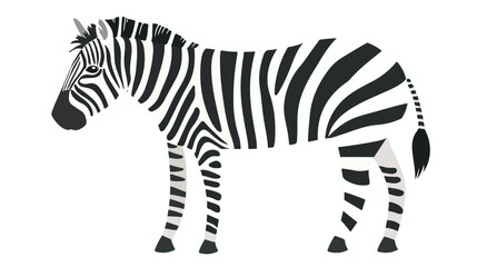 Fototapeta na wymiar Zebra icon. Cute safari animal with black stripes 