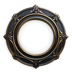 Gold purple and Black Simple circular token frame RPG game element