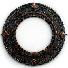 Red and Black Simple circular token frame RPG game element