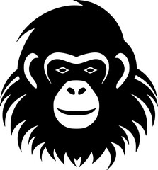 Fototapeta premium Monkey | Black and White Vector illustration