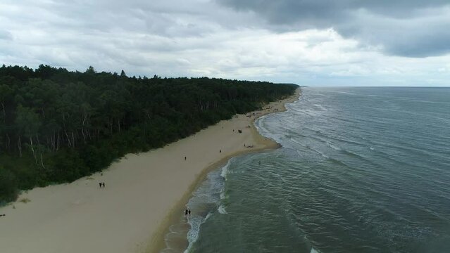 Beach Baltic Sea Lukecin Plaza Morze Baltyckiea Aerial View Poland