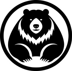 Bear - Minimalist and Flat Logo - Vector illustration - obrazy, fototapety, plakaty