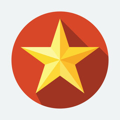 Yellow Star icon. Flat design style. Vector illustration. Eps 10.