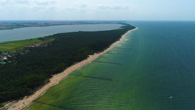 Panorama Beach Baltic Sea Wicie Plaza Morze Baltyckie Aerial View Poland