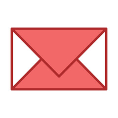 Mail red line filled icon