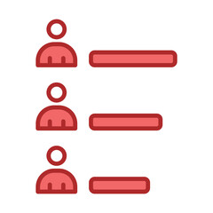 Poll red line filled icon