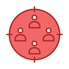 Target audience red line filled icon