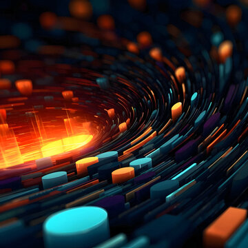 3d rendering of abstract technology digital hi tech background. High resolution