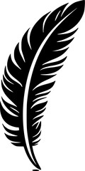 Obraz premium Feather - Black and White Isolated Icon - Vector illustration