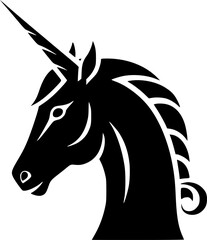 Unicorn - Black and White Isolated Icon - Vector illustration