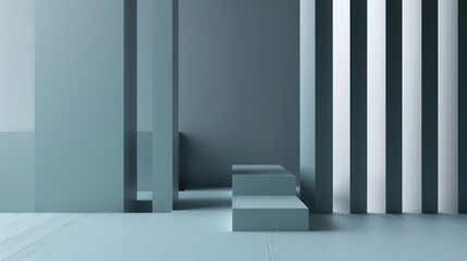 Abstract minimalistic architecture desktop wallpaper with sleek lines and monochromatic colors - obrazy, fototapety, plakaty
