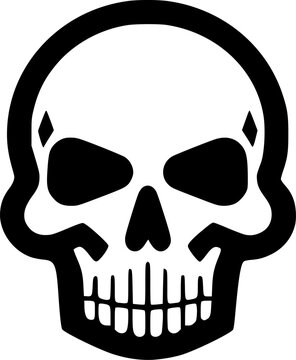 black and white skull outline