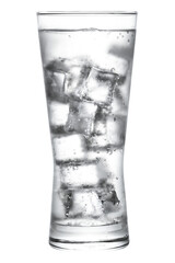 Glass of water with ice macro shot design element