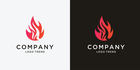 Flame abstract logo desing tempalte