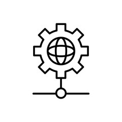 Network setting outline icons, minimalist vector illustration ,simple transparent graphic element .Isolated on white background