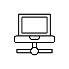 Laptop network outline icons, minimalist vector illustration ,simple transparent graphic element .Isolated on white background