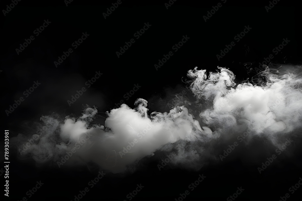 Sticker light smoke from below, like stock asset, black background