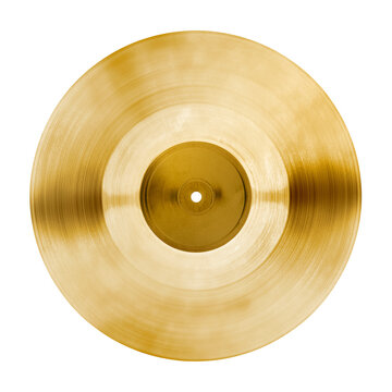 Golden vinyl record design element