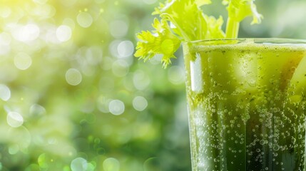 Green Vegetable and Fruit Juice with Celery and Apple