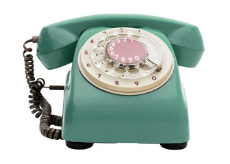 Vintage green telephone design element