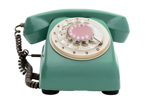 Vintage green telephone design element