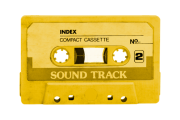 Retro cassette tape design element