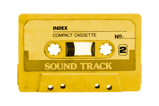 Retro cassette tape design element
