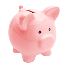 Pink piggy bank sticker design element