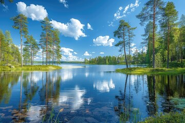 Fototapeta premium beautiful lake scenery nature professional photography