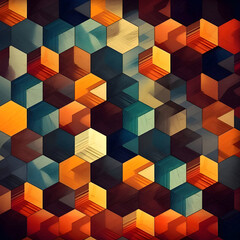 Abstract colorful geometric background with hexagons. Seamless pattern.
